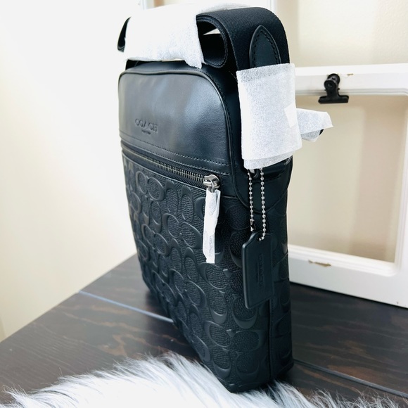 COACH Men’s Houston Flight Bag Signature Leather - Picture 3 of 11